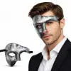 Antik Eskitme Gümüş Erkek Yarım Maske - Phantom &amp;amp; Balo Maskesi Bx40