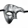 Antik Eskitme Gümüş Erkek Yarım Maske - Phantom &amp;amp; Balo Maskesi Bx40