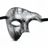 Antik Eskitme Gümüş Erkek Yarım Maske - Phantom & B Maskesi