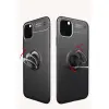 Apple İphone 11 Pro Max Kılıf Range Yüzüklü Silikon - Siyah
