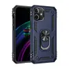 Apple İphone 12 Kılıf Sofya Yüzüklü Silikon Kapak - Lacivert