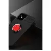 Apple İphone 12 Mini Kılıf Range Yüzüklü Silikon - Siyah-kırmızı