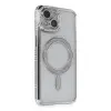 Apple İphone 13 Kılıf Joke Simli Magneticsafe Kılıf - Gümüş