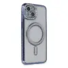 Apple İphone 13 Kılıf Joke Simli Magneticsafe Kılıf - Mavi