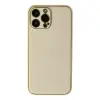 Apple İphone 13 Pro Kılıf Coco Deri Silikon Kapak - Gold