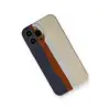 Apple İphone 13 Pro Kılıf Ebruli Lansman Silikon - Lacivert-krem
