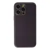 Apple İphone 13 Pro Max Kılıf Coco Deri Silikon Kapak - Derin Mor