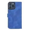 Apple iPhone 13 Pro Max Uyumlu Deri Cüzdanlı Kılıf Okyanus Mavi