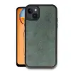 Apple İphone 14 Kılıf Aras Deri Kapak - Koyu Yeşil