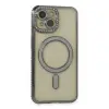 Apple İphone 14 Kılıf Joke Simli Magneticsafe Kılıf - Gri