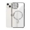 Apple İphone 14 Kılıf Joke Simli Magneticsafe Kılıf - Gümüş