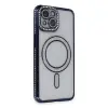 Apple İphone 14 Kılıf Joke Simli Magneticsafe Kılıf - Lacivert