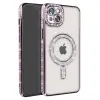 Apple İphone 14 Kılıf Joke Simli Magneticsafe Kılıf - Pembe