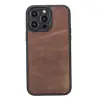 Apple iPhone 14 Pro Max Uyumlu Deri Cüzdanlı Kılıf MWWN G2 Kahve