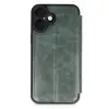 Apple İphone 16 Kılıf Flip Cover - Koyu Yeşil