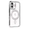 Apple İphone 16 Kılıf Joke Simli Magneticsafe Kılıf - Gri