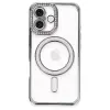 Apple İphone 16 Kılıf Joke Simli Magneticsafe Kılıf - Gri