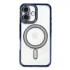 Apple İphone 16 Kılıf Joke Simli Magneticsafe Kılıf - Lacivert