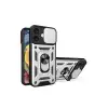 Apple İphone 16 Kılıf Pars Lens Yüzüklü Silikon - Gümüş