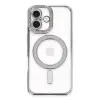 Apple İphone 16 Plus Kılıf Joke Simli Magneticsafe Kılıf - Gümüş
