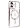 Apple İphone 16 Plus Kılıf Joke Simli Magneticsafe Kılıf - Pembe