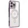 Apple İphone 16 Pro Kılıf Joke Simli Magneticsafe Kılıf - Derin Mor