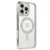 Apple İphone 16 Pro Kılıf Joke Simli Magneticsafe Kılıf - Gümüş