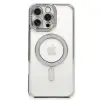 Apple İphone 16 Pro Kılıf Joke Simli Magneticsafe Kılıf - Gümüş