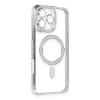Apple İphone 16 Pro Kılıf Joke Simli Magneticsafe Kılıf - Gümüş