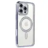 Apple İphone 16 Pro Kılıf Joke Simli Magneticsafe Kılıf - Mavi