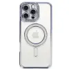 Apple İphone 16 Pro Kılıf Joke Simli Magneticsafe Kılıf - Mavi