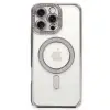Apple İphone 16 Pro Kılıf Joke Simli Magneticsafe Kılıf - Pembe