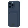 Apple İphone 16 Pro Kılıf Kelvin Kartvizitli Silikon - Lacivert