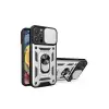 Apple İphone 16 Pro Kılıf Pars Lens Yüzüklü Silikon - Gümüş