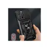 Apple İphone 16 Pro Kılıf Pars Lens Yüzüklü Silikon - Siyah