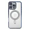 Apple İphone 16 Pro Max Kılıf Joke Simli Magneticsafe Kılıf - Lacivert