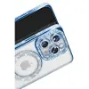 Apple İphone 16 Pro Max Kılıf Joke Simli Magneticsafe Kılıf - Mavi