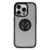 Apple İphone 16 Pro Max Kılıf Montreal Yüzüklü Silikon Kapak - Siyah