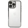 Apple İphone 16 Pro Max Kılıf Razer Lensli Silikon - Titanyum Gri