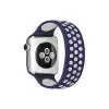 Apple Watch 38mm Ayarlı Delikli Silikon Kordon - Lacivert-beyaz