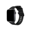 Apple Watch 38mm Kr408 Çizgili Silikon Kordon - Siyah