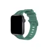 Apple Watch 38mm Kr408 Çizgili Silikon Kordon - Yeşil