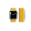 Apple Watch 42mm Hasırlı Cırtcırtlı Kordon - Sarı