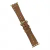 Apple Watch Uyumlu Deri Kordon 42-44-45mm Aqua V18 Taba