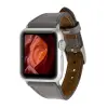 Apple Watch Uyumlu Deri Kordon 42-44-45mm Slim RST9 Gri