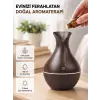 Aromaterapi Difüzör Ahşap Desenli ve Ultrasonik Nemlendirici LED Işıklı