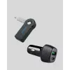 AUX Bluetooth Adaptör ve 38W Hızlı Araç Şarj Cihazı Seti