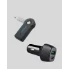 AUX Bluetooth Adaptör ve 38W Hızlı Araç Şarj Cihazı Seti