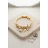Ay Yıldız ve Kalp Model Beyaz Charmlı Kadın Bileklik