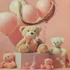 Ayıcık Desenli Pembe Küçük Boy Karton Hediye Çantası